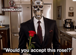 t800 robot in a suit...