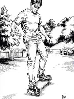 a man is skateboardi...