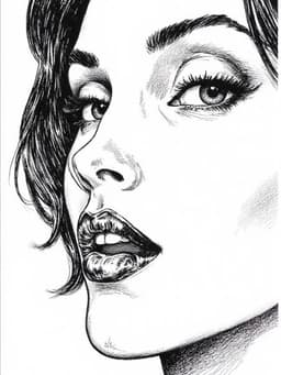 a woman closeup face...
