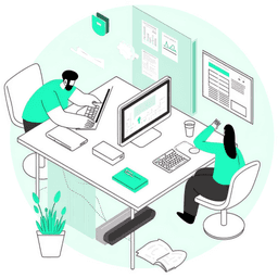 A modern office work...