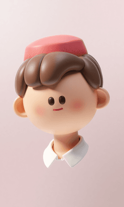 A 3D human head icon...